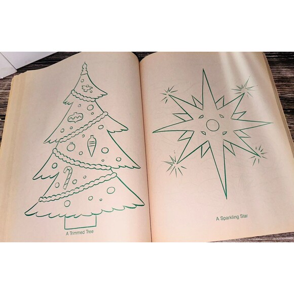 Vtg 1993 Giant Christmas Coloring Activity Book Unused Monty Bear Books - Picture 4 of 7